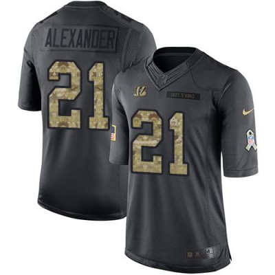 Nike Cincinnati Bengals #21 Mackensie Alexander Black Men's Stitched NFL Limited 2016 Salute to Service Jersey
